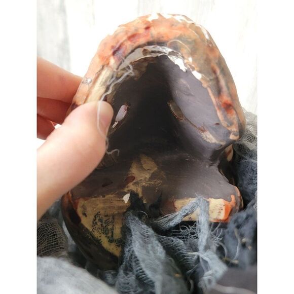 Styrofoam AS IS grim reaper hanging head skeleton red Halloween prop decor - Picture 10 of 16